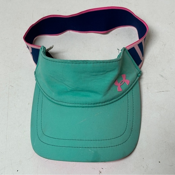 Under Armour Women’s Green Teal Pink Athletic Tennis Workout Visor - Picture 1 of 6